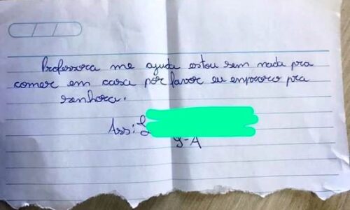 “Professora me ajuda, estou sem nada para comer em casa. Por favor, eu imploro pra senhora!”