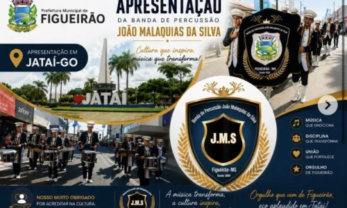 Banda de Figueirão representa município em encontro cultural e leva talento sul-mato-grossense a Goiás