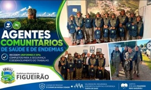 Prefeitura de Figueirão entrega uniformes e EPIs para agentes de saúde e reforça valorização dos profissionais